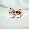 Broche de Animal Lindo Coreano para Mujer, Unicornio Súper Brillante con Pedrería, Hebilla Anti-Exposición para Ropa, Broche de Pin Simple y Versátil