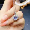 Venta al por mayor de fábrica Popular Colgante de Zafiro Natural Plata S925 Incrustado Piedra Principal 5*5 Joyería de Lujo Venta Directa de Fábrica