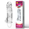 Condón masculino con funda de diente de lobo y cañón secreto, manga sexy engrosada, manga de cristal extendida, productos sexuales para adultos