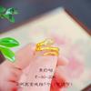 Tienda de oro Jin Yan con anillo de serpiente de espíritu de taladro de oro de arena, diseño femenino, anillo de sentimiento de alto grado, anillo de comida para este año de vida