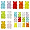 Cuentas Espaciadoras de Oso Pequeño Acrílico Transparente Color Mixto Dibujo Animado 19x12mm Agujero Vertical para Accesorios de Cabello DIY, Collares, Pulseras, Joyería