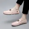 Zapatos Doudou Transfronterizos para Hombre Zapatos Slip-on Británicos Mocasines de Cuero Genuino Moda Casual Zapatos de Cuero Tallas Grandes Zapatos de Negocio para Hombre Pareja