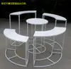 Mesa de Postres Cilíndrica para Boda Adornos Geométricos Rectangulares de Hierro Adornos para Arreglo Floral de Mesa de Bienvenida para Boda