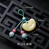 Pingente de Vidro Estilo Chinês Imitação de Jade Borboleta Vagem de Lótus Pequeno Charme Acessório DIY Feito à Mão Pulseira Broche Hanfu Qipao