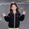 Conjunto de Dos Piezas para Niñas 2026 Primavera y Otoño Nuevo Sudadera de Béisbol con Cremallera Manga Larga Combinada con Pantalones Casuales de Color Sólido Moderno