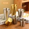 Vaso de Agua Coreano de Acero Inoxidable 304 Vaso Diamante Martillado de Doble Capa Estilo Camping al Aire Libre Vaso para Cerveza Restaurante Vaso para Jugo Café