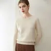 Suéter gola redonda ombro raglã 100% cashmere outono e inverno para mulheres, pulôver solto e casual, suéter base espesso e quente