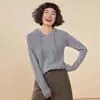 Suéter con capucha antiedad, suéter de punto de cachemira para mujer, otoño e invierno, informal, suelto, de manga larga, prenda exterior, camisa de punto base