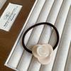 Corda de cabelo de flor de rosa romântica ~ Base de corda de cabelo de ácido acético elegante e elegante Fio de borracha elegante simples e suave sem marcas