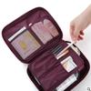 Bolsa de almacenamiento de viaje de tela Oxford impermeable multifuncional de estilo coreano, bolsa de cosméticos portátil de doble capa para mujer, cuarteto de lavado