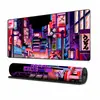 Mouse pad cyberpunk transfronteiriço, tapete de mesa extra grande para jogos, tapete de teclado anime com cena de rua japonesa, bordas seladas de borracha