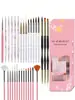 Conjunto de pincéis para nail art em estoque transfronteiriço, direto da fábrica, pincéis para nail art, ferramentas de nail art de silicone com cabeça redonda para manicures em gel