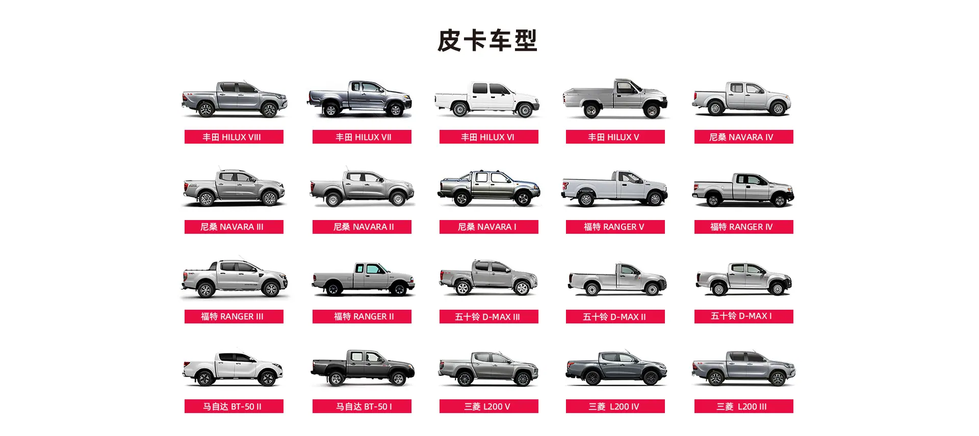 皮卡车型