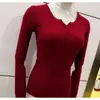 Suéter Base Gola V Manga Longa Versátil Estilo Coreano Outono 2026 Malha Canelada Slim Fit Elástica Top para Mulheres