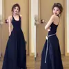 Vestido Largo Azul Marino de Alta Gama con Ceñidor en la Cintura para Mujer, Nuevo Vestido de Tirantes sin Mangas para Verano 2026