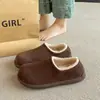 Nuevos zapatos de algodón 2026, zapatos de invierno cálidos estilo Birkenstock para mujer, completamente cerrados, forrados de felpa, suela plana, zapatos sin cordones, botas de nieve