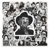 50 pegatinas de grafiti de película de terror en blanco y negro de Halloween, pegatinas impermeables decorativas personalizadas para equipaje de motocicleta