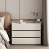 Mesa de Cabeceira Integrada, Grande Armazenamento Simples de Três Camadas, Armário de Armazenamento de Alta Qualidade, Novo Armário de Cabeceira de Luxo Leve para Quarto Principal