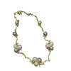 Collar con Chapado de Bronce Antiguo Occidental 18K Oro Vintage con Tres Colores Mixtos Nicho Noble Exquisito Lujo Calidad