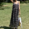 Vestido de tirantes de cuadros suelto de alta gama para mujer, nuevo, de Dongdaemun, Corea