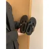 Sapatos Retro Cinza com Aumento Interno e Pelúcia Birkenstock para Mulheres Outono e Inverno 2025 Novo Design Mocassins Casuais