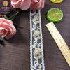 Colar de renda rendas de fio de ouro dupla cor de renda 3cm malha código de barras solúvel em água local de renda