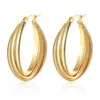 Pendientes de acero inoxidable multicapa de suministro directo transfronterizo para mujer, pendientes de empalme de moda versátiles, diseño nicho, pendientes de 18 quilates