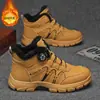 Zapatos de Algodón Gruesos Forrados de Caña Alta para Hombre con Hebilla Giratoria, Zapatos de Moda para Hombre, Botas Martin Estilo Británico, Nuevo Invierno 2026