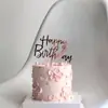 Conjunto de Toppers de Acrílico de 20 Peças para Decoração de Bolo de Aniversário, Toppers de Bandeira, Mesa de Sobremesas de Festa Trendy