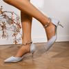 2025 Verano Nuevo Diseño Nicho Baotou Hueco Pedrería Tacones Altos Venta Directa de Fábrica Comercio Exterior Transfronterizo Zapatos de Mujer
