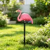 Lámpara solar de suelo de flamenco pequeño luminoso transfronteriza simulada para decoración de paisajismo de patio exterior, plástico de jardín