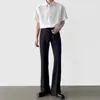 Pantalones de vestir acampanados de pierna recta de cintura alta para hombre, estilo nuevo 2026, pantalones de traje casual fluidos para el trabajo, modernos