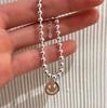 Pulseira Suchuang S925 Prata Esterlina Conta Leve Rosto Sorridente para Meninas Design de Nicho Ins Coreana Melhor Amiga Luxo Acessível Pulseira de Contas Redondas