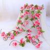 Simulación Flor de Cerezo Ratán Tubo de Aire Acondicionado Techo Tira Larga Techo Decoración de Interiores Flor de Plástico Ratán Enroscado Colgante
