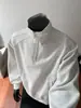 Sudadera con capucha americana de media cremallera y cuello alto para hombre 2026 Nuevo Otoño Invierno Estilo Perezoso Holgado Top Casual Holgado Chaqueta
