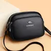 Bolso pequeño nuevo de cuero suave de moda para mujer, bolso versátil casual y moderno para hombro y cruzado, bolso multicapa para teléfono, bolso redondo pequeño