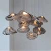 Lámpara de araña de cristal con forma de nube creativa nórdica, sencilla, para restaurante, escaleras, vestíbulo de hotel, oficina de ventas, bar, lámpara decorativa.