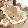 Protetor de Mesa Oval Transparente, Não Lavável, Impermeável, à Prova de Óleo, Resistente ao Calor de PVC Vidro Macio, Toalha de Mesa para Mesa de Centro de Vidro Cristal