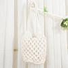 Nova Bolsa de Rede de Cor Sólida Bolsa Trançada de Palha Bolsa de Mão de Algodão Moda Bolsa Trançada Bolsa de Mão Feminina Bolsa de Praia Bolsa Interna Wu