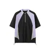 Camiseta de Ciclismo Tai Le Xing con Protección contra el Viento Estilo Deportivo 26 Nueva para Exteriores de Cuello Alto Bloques de Color Ligera con Cordón Cremallera Manga Corta