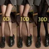 Medias Negras Transparentes para Primavera y Otoño, Estilo Delgado, Antideslizantes, Aspecto Sexy de Pierna Desnuda, Medias 0D, Anti-enganches