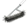 Escova de Limpeza para Churrasqueira Doméstica Escova de Aço Inoxidável Limpeza de Grelha de Churrasco 12 polegadas Cabo de Aço de Cabeça Dupla Escova Ondulada