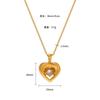 Colar Pingente Coração Elegante de Zircônia Sem Cor Estilo Francês Corrente de Clavícula Versátil para Mulheres Corrente de Aço Titânio