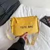 Bolso de Pana Estilo Academia 2026 Nuevo de Moda Color Sólido Bolso Tote Casual Gran Capacidad Bolso de Hombro con Letra