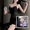 Lencería sexy, camisón sexy con tirantes, fácil de quitar, camisón de encaje morado, uniforme de deseo puro, vestido bodycon push-up, disponible para venta al por mayor