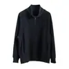 Sudadera Gruesa de Lana de Cachemir de Yak Auto-Calentable Engrosada con Media Cremallera Cuello Alto Versátil para Usar en Capas para Mujer Tb2657