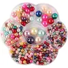 Perlas de Imitación ABS Perforadas de Tamaños Mixtos de 3-12 mm Accesorios para Joyería DIY Materiales Perlas de Plástico Cuentas para Ensartar Perlas de Imitación Perlas Sueltas