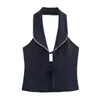Moda Femenina Transfronteriza Europea y Americana Nueva Primavera 2025 Chaqueta con Cuello de Puntada de Lazo 1022-8811