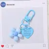 Chaveiro de flor de desenho animado fofo, pingente fresco e macio, presente criativo feito à mão para feriados para melhores amigos