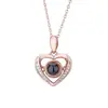 Collar de Proyección 100 Idiomas para Mujer Regalo Día de San Valentín 520 Colgante de Corazón Corazón Amor Luz Inteligente Estilo Lujo